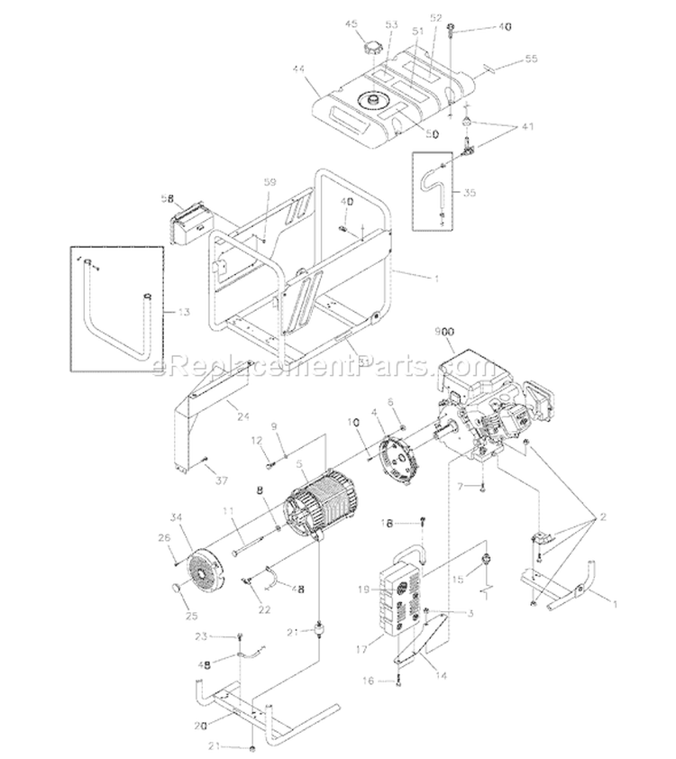 Page C Diagram and Parts List for 030331-0  Briggs and Stratton Generator